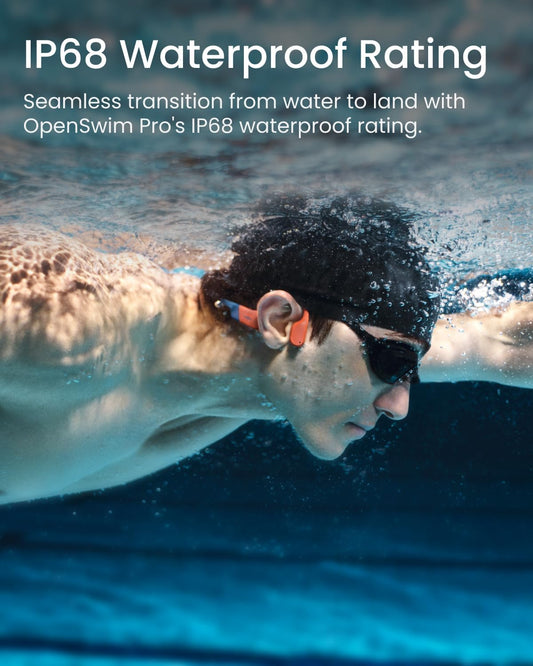 Shokz OpenSwim Pro Bluetooth + MP3 Swimming Headphones – Red – view 2 | All Performance Bicycles