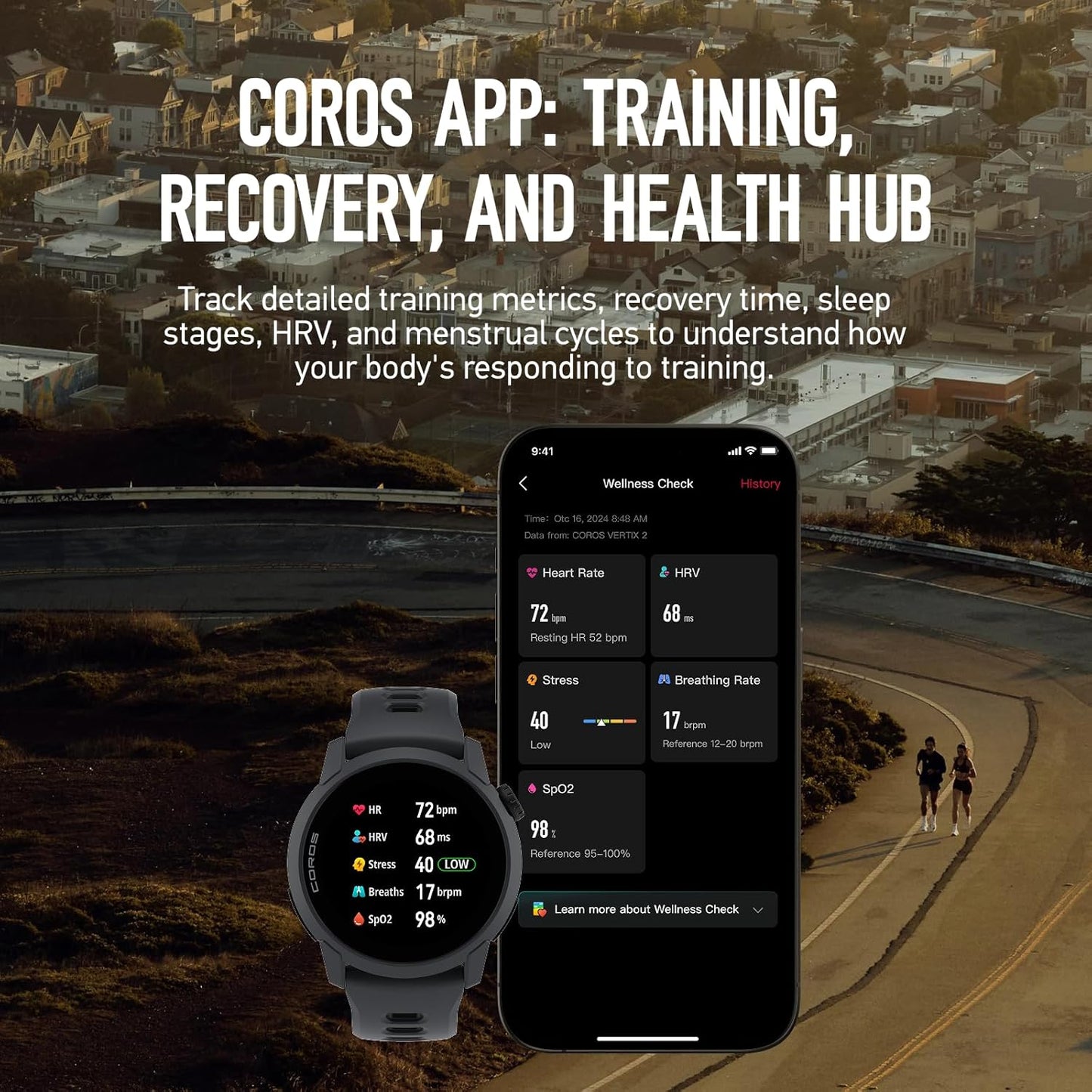 COROS PACE 4 GPS Sport Watch Black w/ Nylon Band