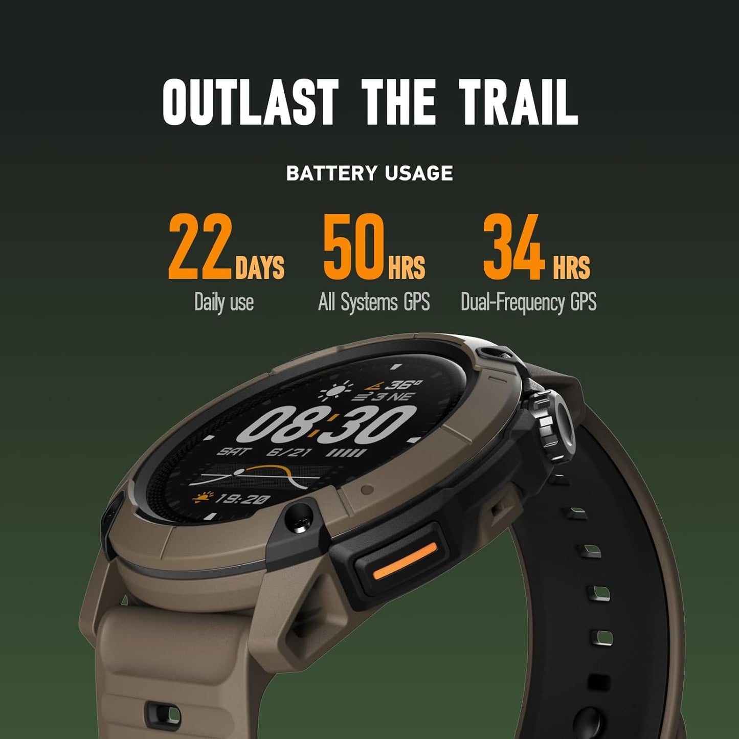 COROS NOMAD GPS Watch - Brown