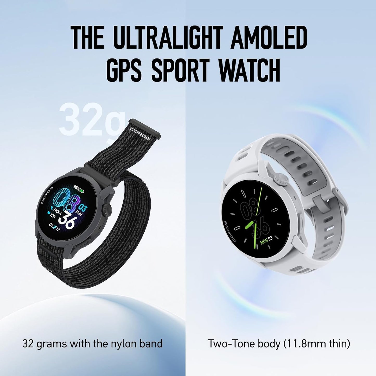 COROS PACE 4 GPS Sport Watch Black w/ Nylon Band