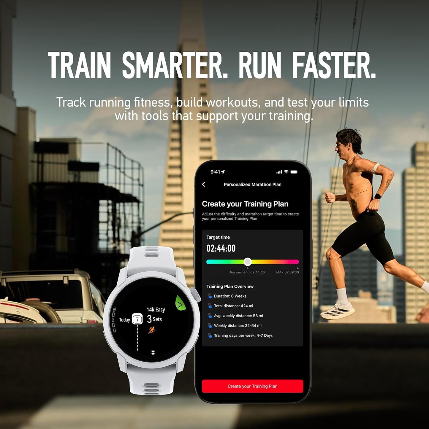 COROS PACE 4 GPS Sport Watch White w/ Silicone Band