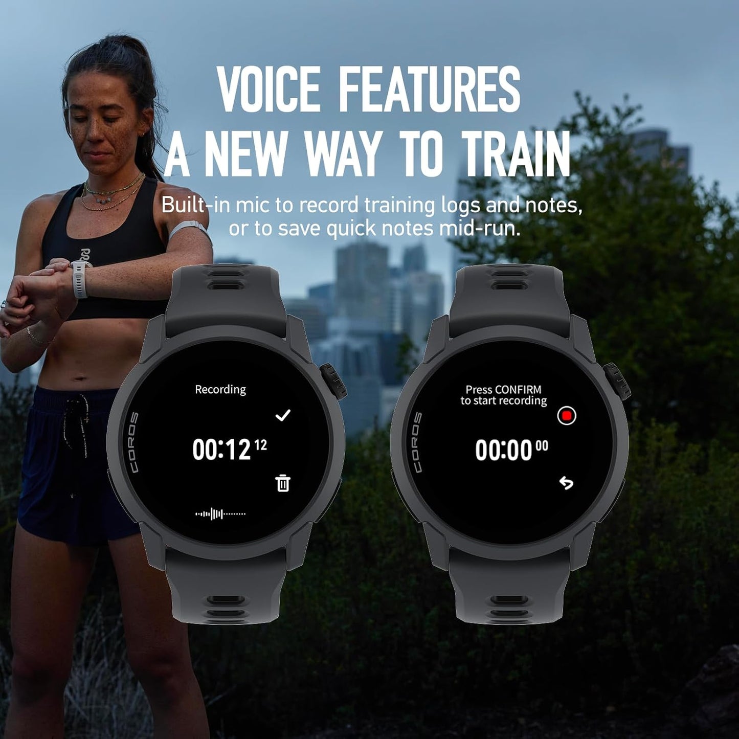COROS PACE 4 GPS Sport Watch Black w/ Silicone Band